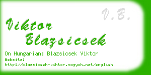 viktor blazsicsek business card